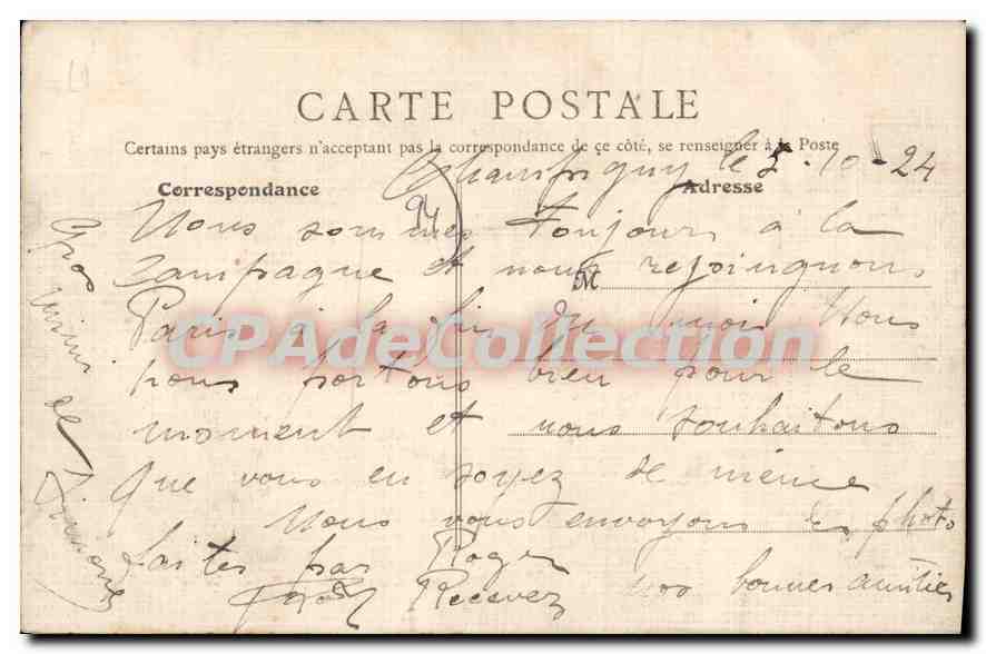 La Varenne-Saint-Hilaire — Quai de La Varenne — Antike Ansichtskarte — Rückseite