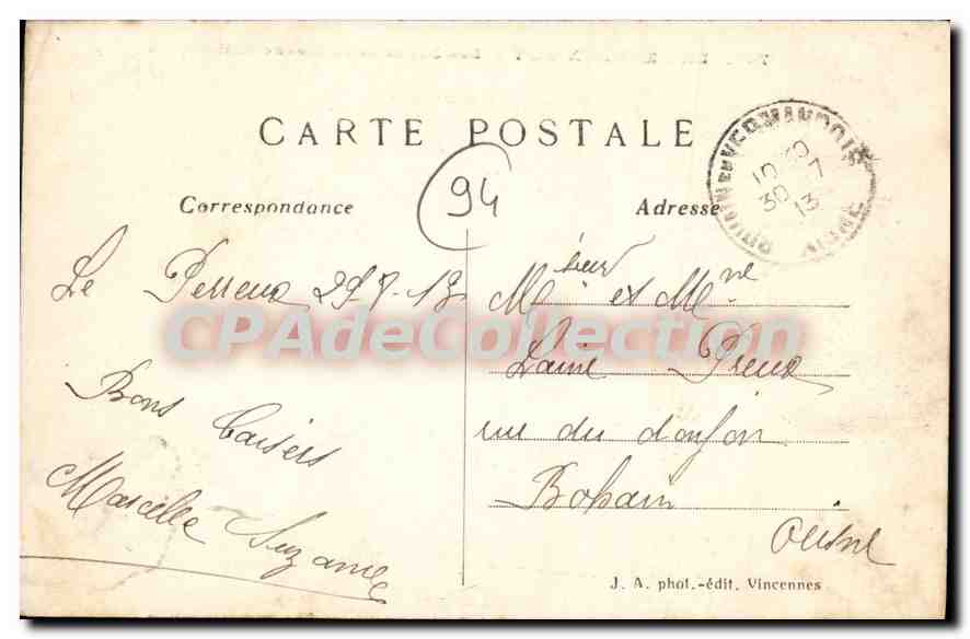 Le Perreux-Bry — Die künstlerischen Ufer der Marne — J. A. phot.-edit. Vincennes n°742 — Rückseite