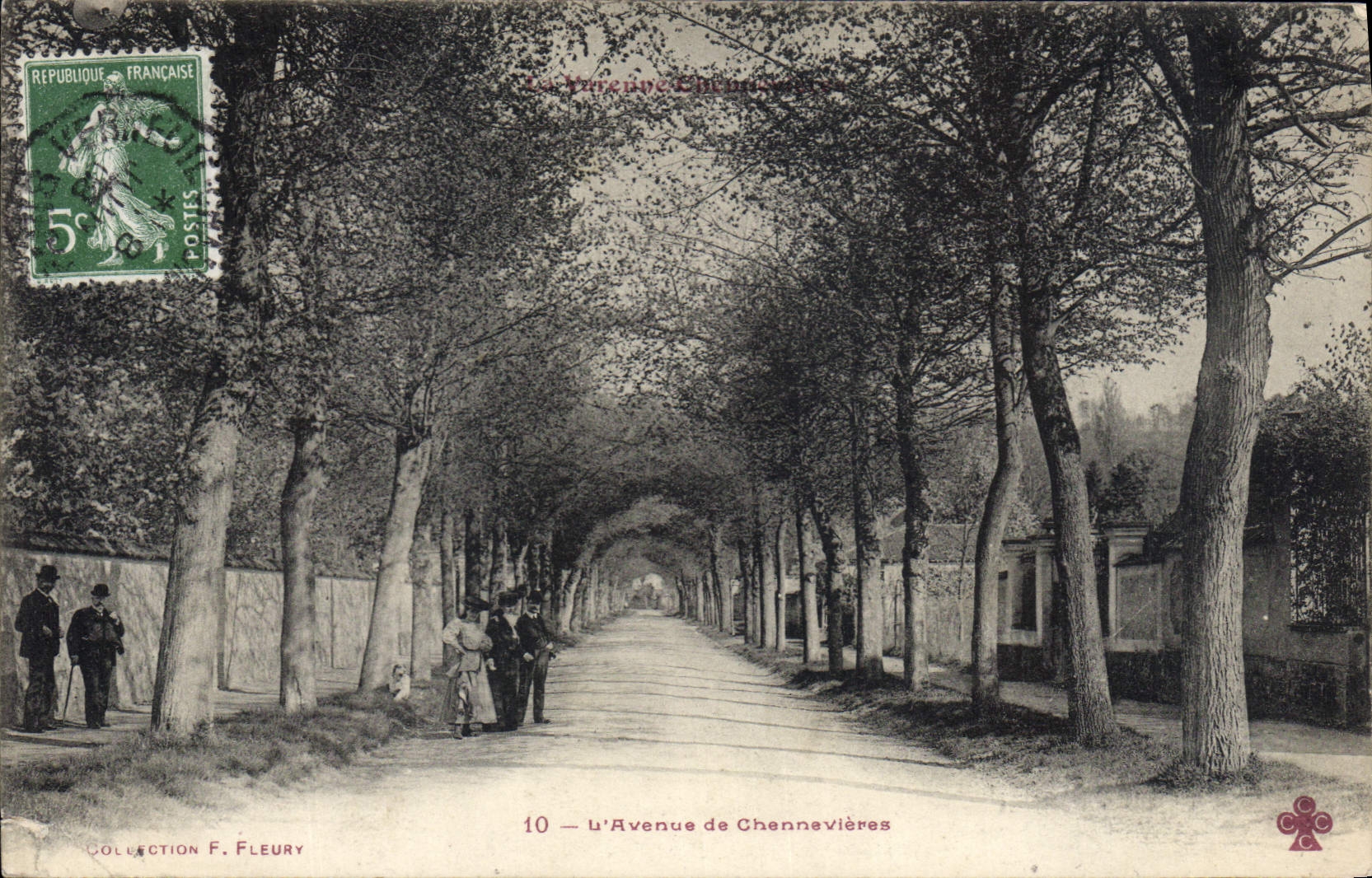 The Avenue de Chennevières — Tree-lined Avenue with Promenaders — Collection F. Fleury, no. 10