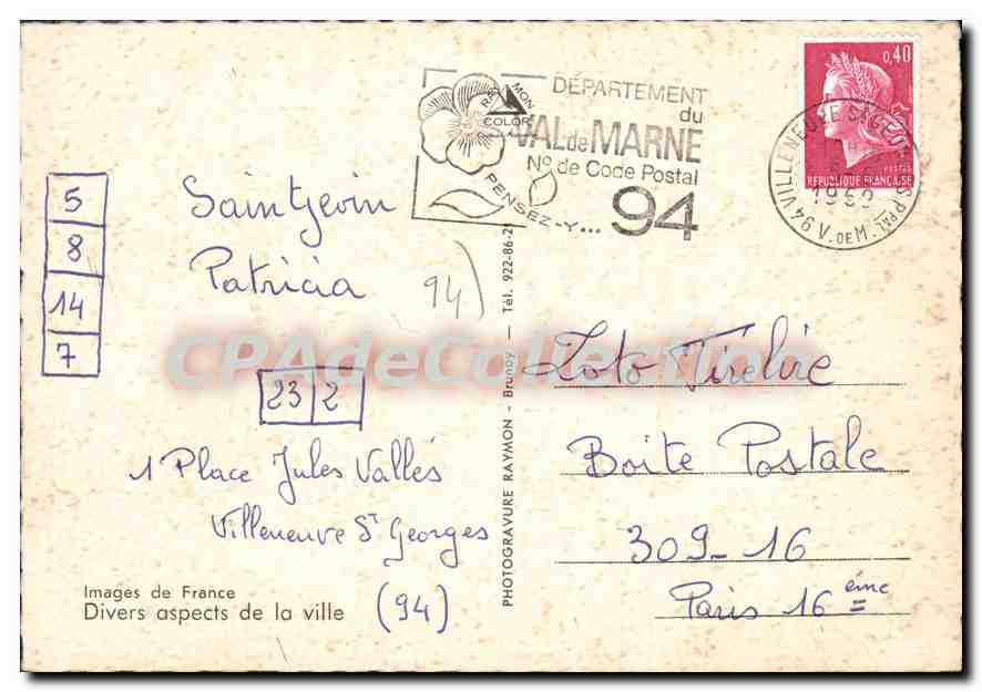 Villeneuve-Saint-Georges — Various aspects of the town — Photogravure Raymon — Back