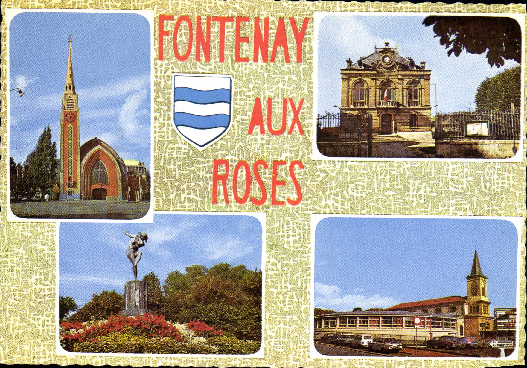 CPSM Fontenay aux Roses L'Eglise Stanislas La Mairie Le Parc