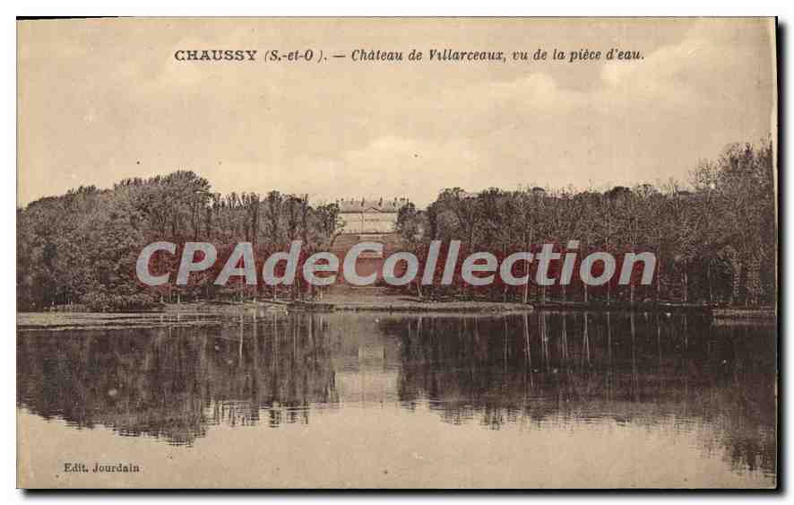 CPA Chaussy Chateau de Villaceaux vue de la piece d'eau