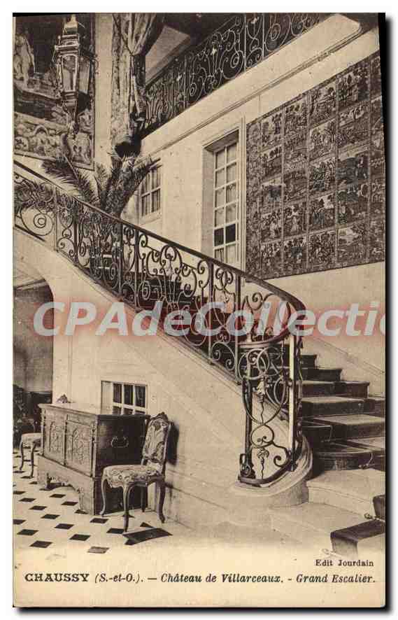 CPA Chaussy Chateau de Villaceaux Grand Escalier