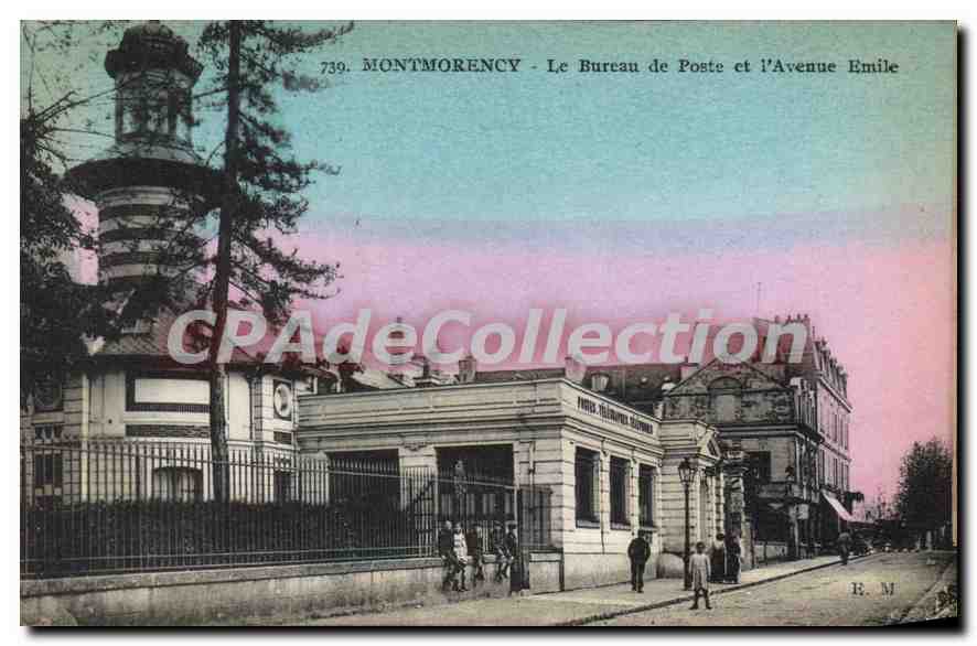 Montmorency - La Oficina de Correos y la Avenue Emile — E. M. — n° 739