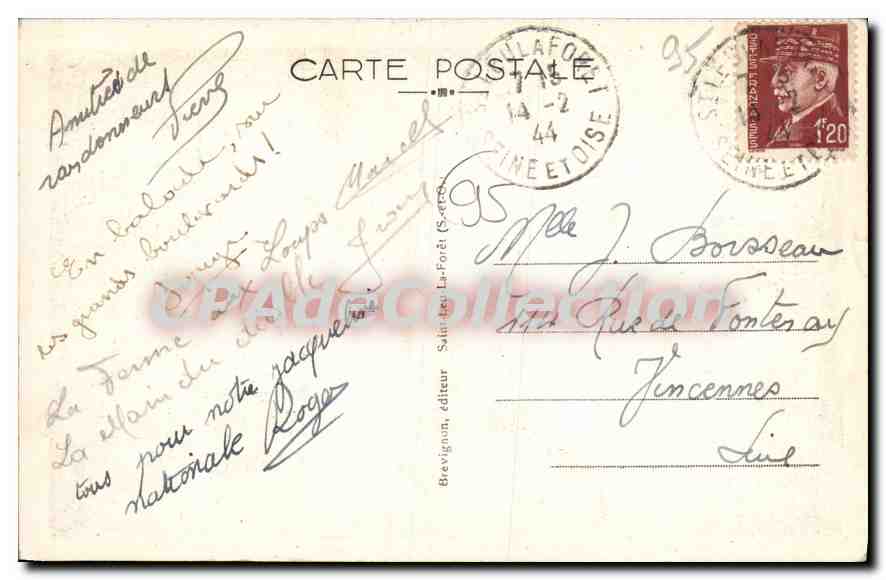 Saint-Leu-la-Forêt — Route de Chauvry — Restaurant du Faisan Doré — Rendez-vous de Chasse — Rückseite