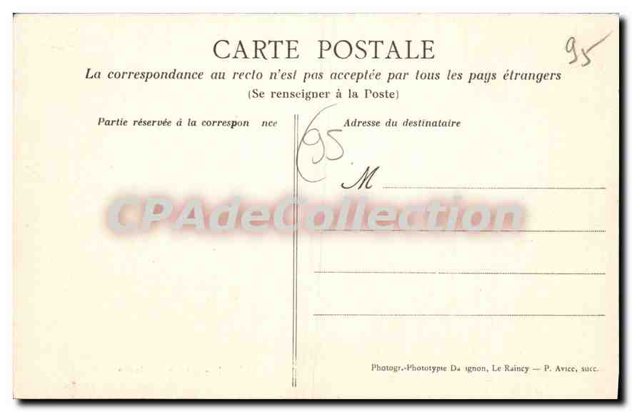 CPA Sannois Chemin des Moulins — Back