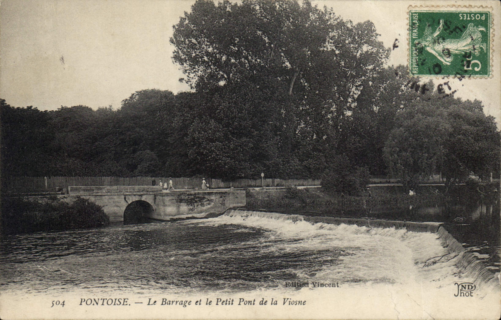 CPA Pontoise Le Barrage et le Petit Pont de la Viosne