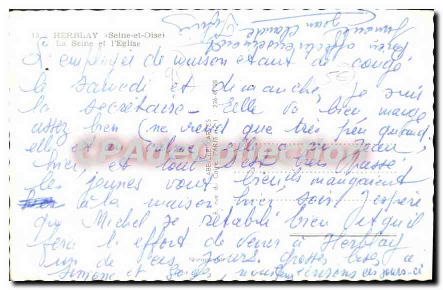 CPA Herblay La Seine et l'Eglise — Rückseite