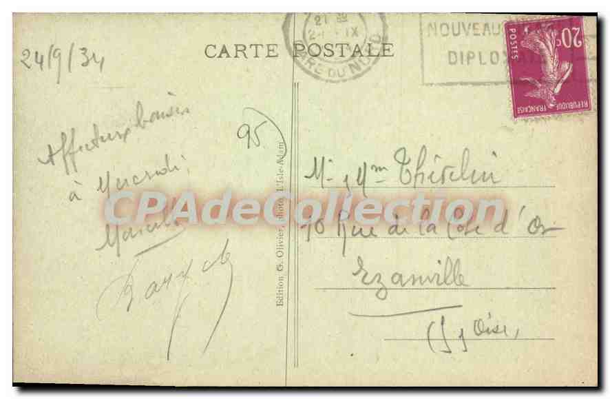 Isle-Adam - La Plage - Plaisirs nautiques — Édition & Olivier, n°89 — Rückseite
