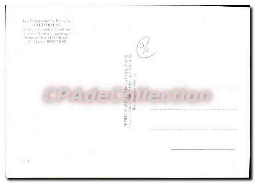 CPSM Val d'Oise Cergy Domont Sarcelles Ezanville Gonesse Bezons Garges les Gonesse Cormeilles — Back