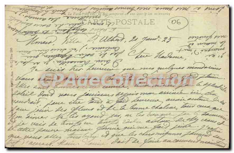 Monaco - Pont et Chapelle Ste Dévote — Édition Glière, n° 703 — Verso