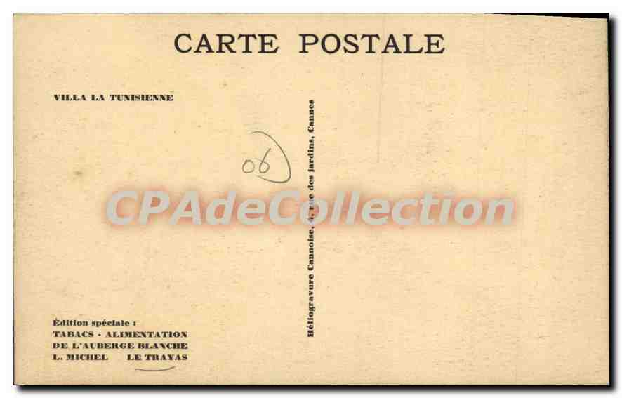 CPA Villa La Tunisienne Le Trayas — Verso