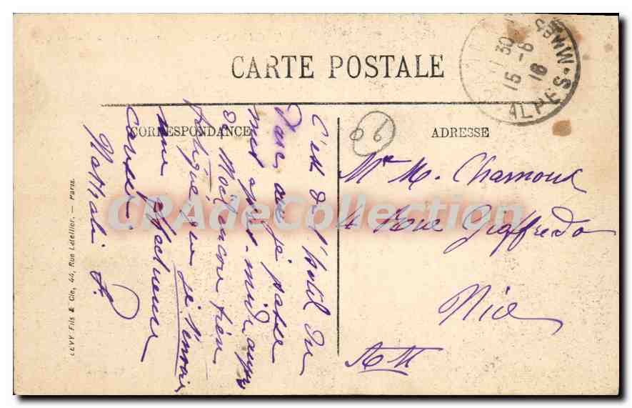 CPA Cannes Le Grand Hotel du Parc — Rückseite