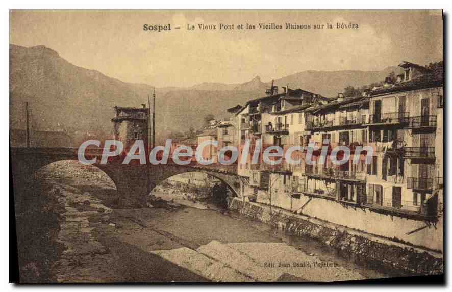 CPA Sospel Le vieux pont et les vieilles maisons sur la Bevora