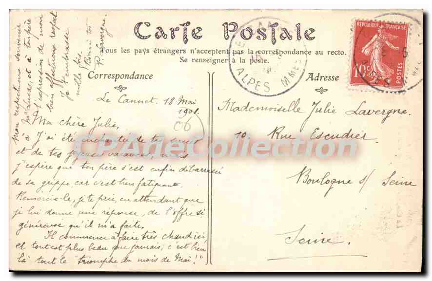 CPA Le Cannet La Chapelle Saint Barnabe et l'Eglise Sainte Catherine — Rückseite