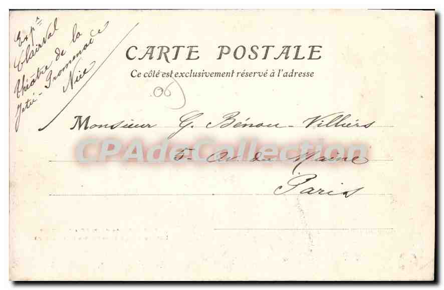CPA Route de Nice a Menton Le Cap Ferrat et la Pointe de l'Hospice — Rückseite