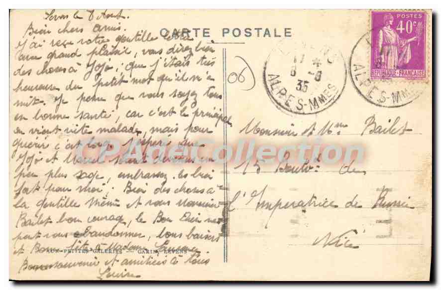 CPA Levens Interieur de l'Eglise Paroissiale — Verso