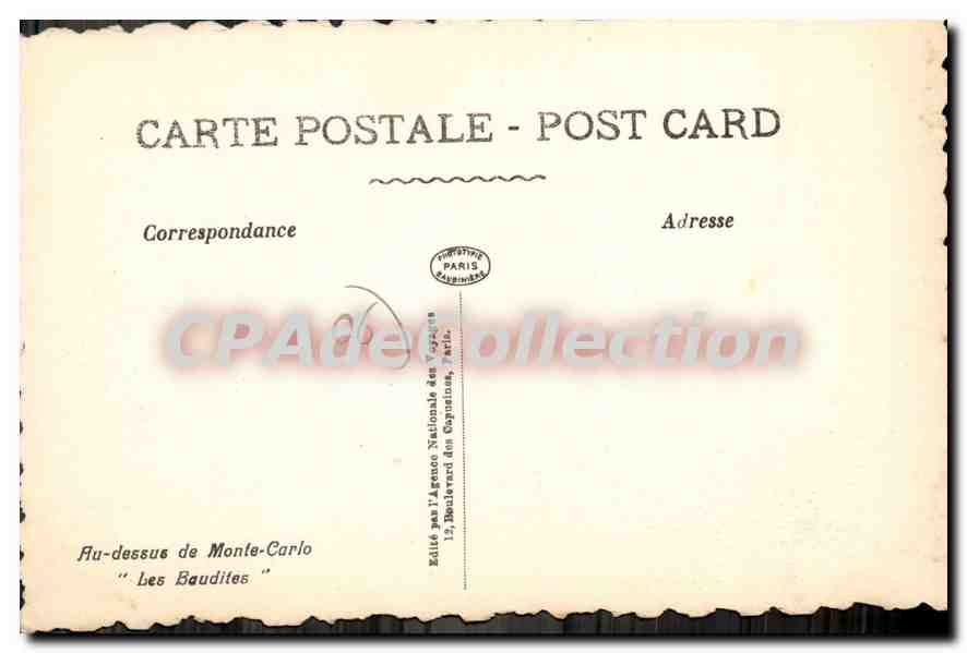 Au-dessus de Monte-Carlo — Les Baudites — Édité par l'Agence Nationale des Éditions, Paris — Reverso