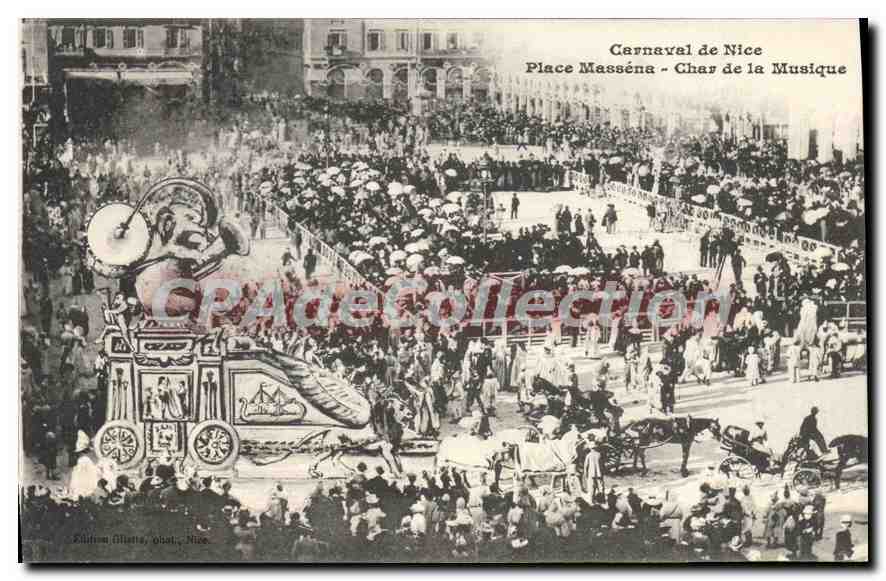 CPA Carnaval de Nice Place Massena Char de la Musique