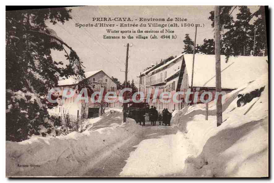 CPA Peira Cava Environs de Nice Sports d'Hiver Entree du Village