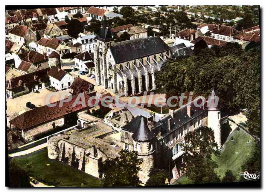 CPSM Nangis Chateau de la Motte Nangis et l'Eglise (XIII s)