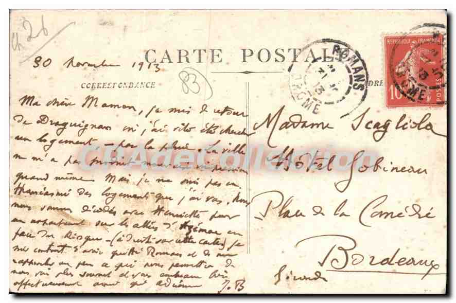 Draguignan - Les Allées d'Azémars et le Kiosque à Musique — CPAdeCollection, n°50 — Verso