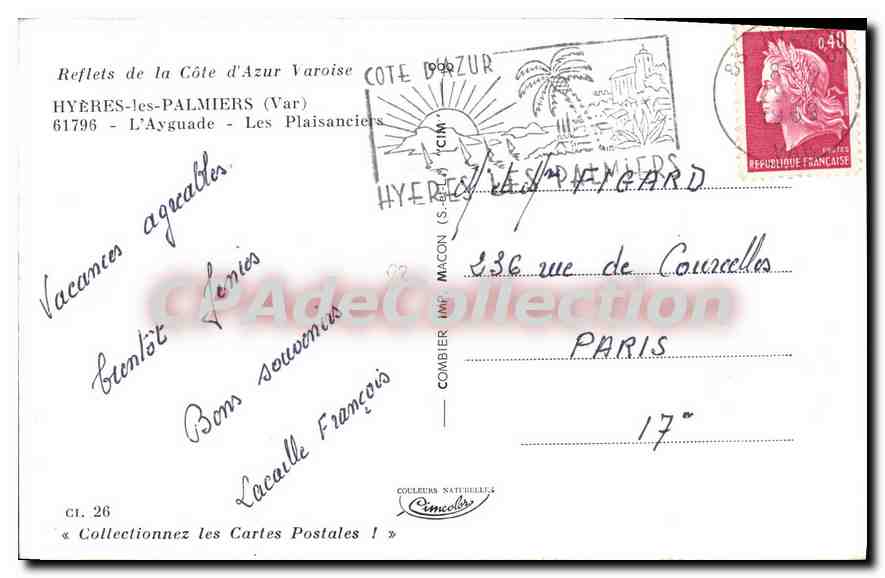 Port de plaisance — Hôtel 'Sous le Joli Tilleul' — éditeur C. Combier, n° CI. 26 — Reverso