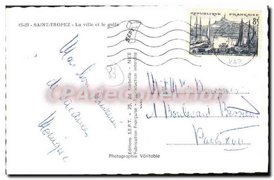 Saint-Tropez — La ville et le golfe — Éditions S.E.P.T. — Verso