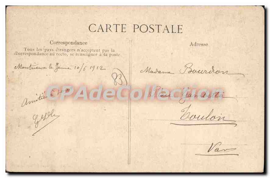 CPA Montrieux le jeune Pont sur le Gapeau — Rückseite