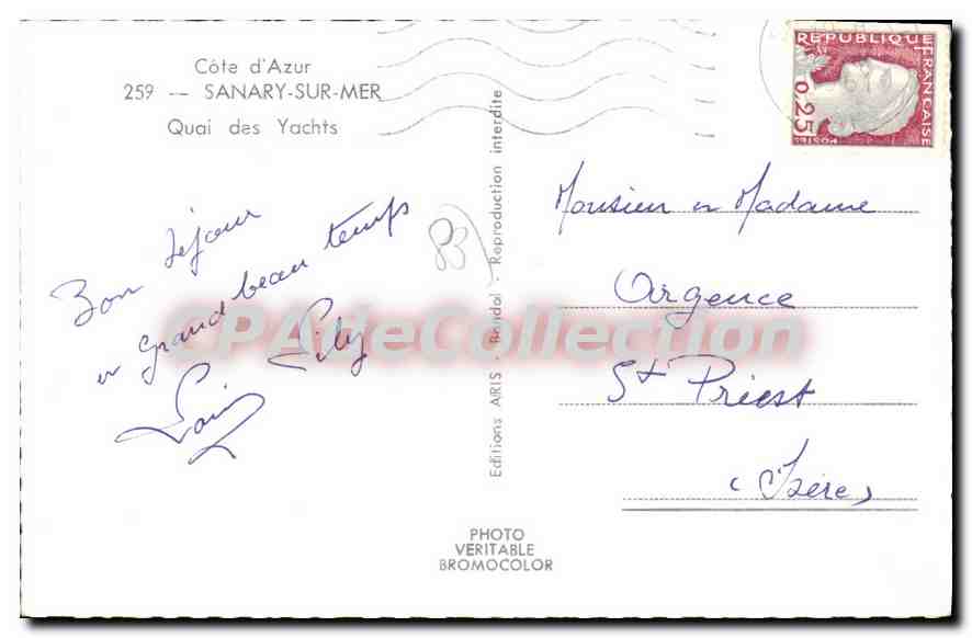 CPA Sanary sur mer quai des Yachts — Verso