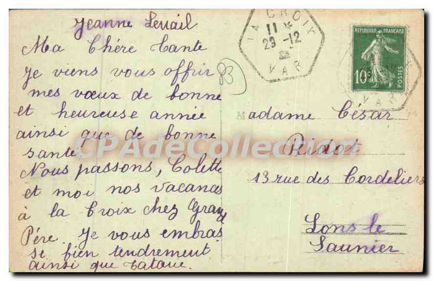 La Croix (Var) — Die Terrassen des Grand Hôtels — Verlag: Caillois & Cie, Nr. 348 — Rückseite