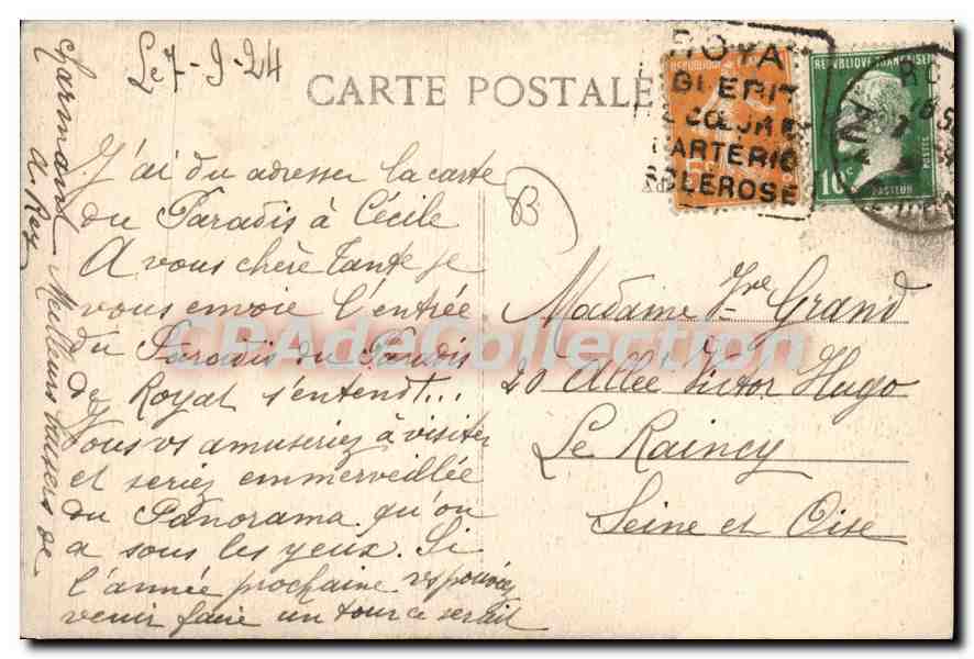 Royal-les-Bains — Entrée du Paradis — La Tour — Ollech & Richardson — Verso