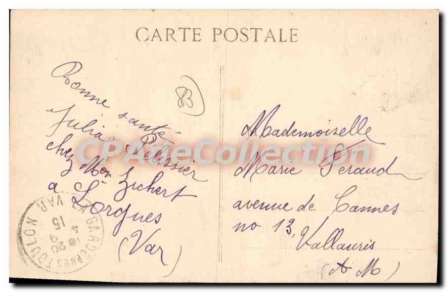 Toulon - Le Carrée du Port — BC. n°151 — Verso