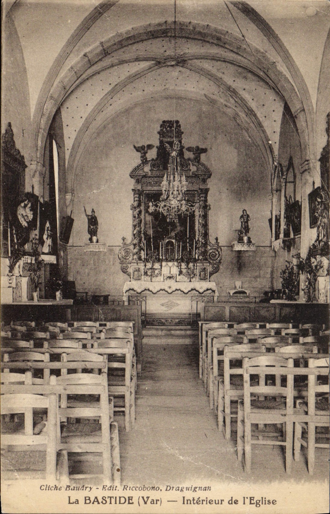 La Bastide (Var) — Interior of the Church — Cliche Baudry - Edit. Riccobono, Draguignan
