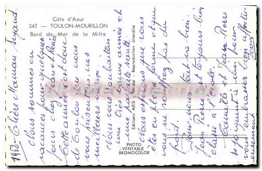 Bord de Mer de la Mitre — Toulon-Mourillon — Éditions ARIS — Rückseite