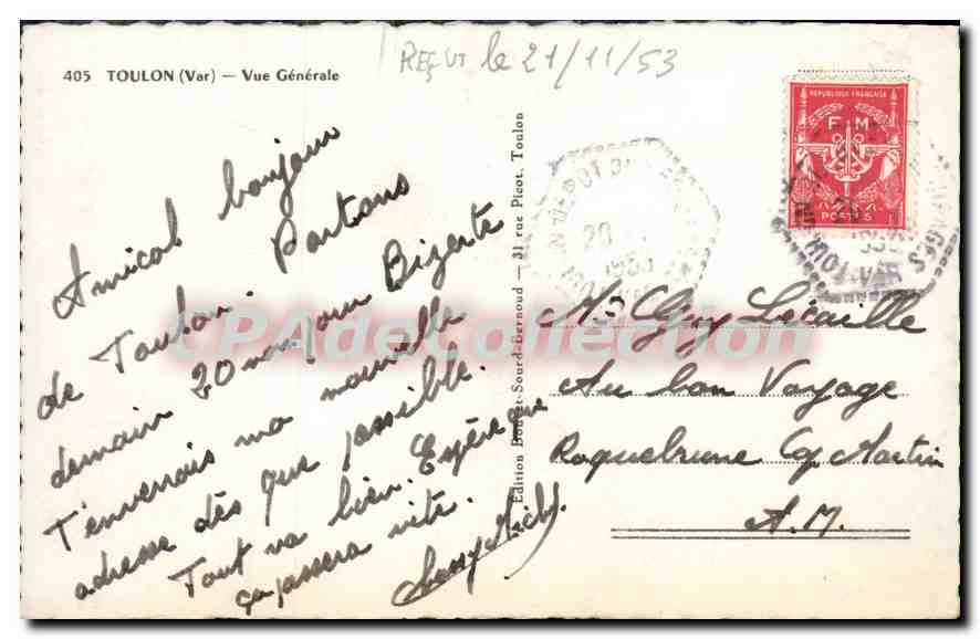 Toulon — Vue Générale — Édition J. Picot — Reverso
