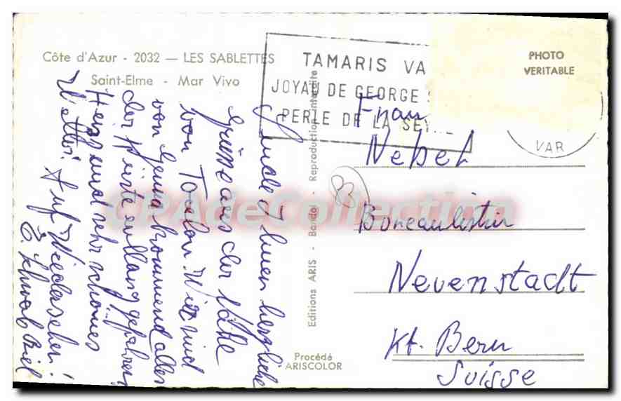Côte d'Azur — Les Sablettes — Tamaris VA — Éditions ARISCOLOR — Verso