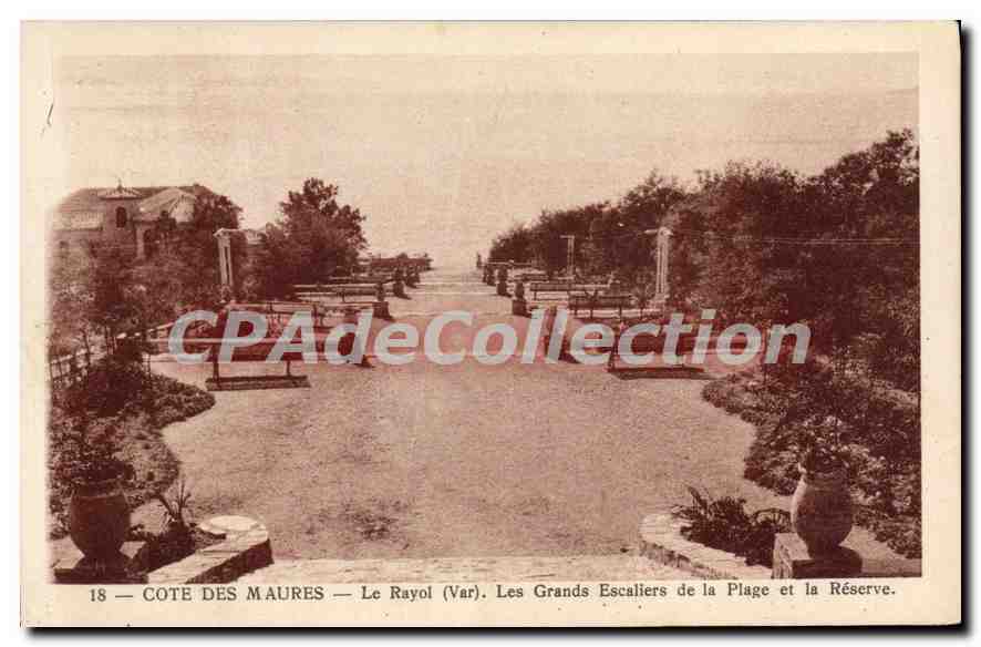 CPA Cote des Maures Le Rayol Var Les Grands Escaliers de la Plage et la Reserve 