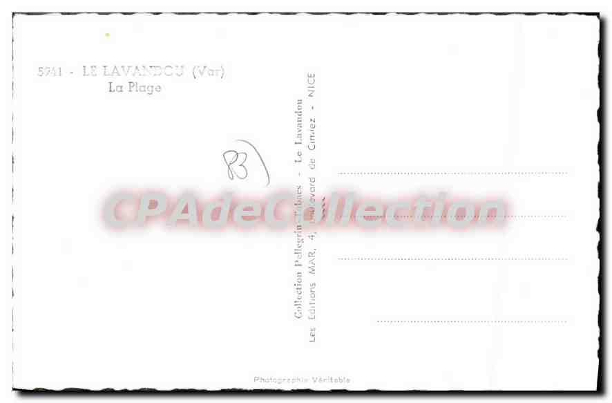 Le Lavandou (Var) — La Plage — Collection Pellegrin-Tikates — Reverso