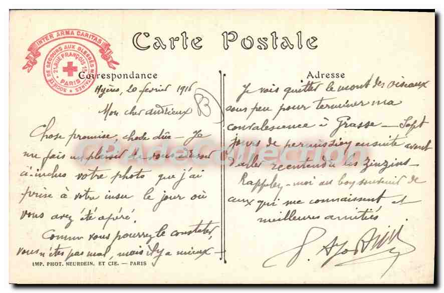 Le Mont-des-Oiseaux (près Hyères) — Hôpital militaire de la Société de Secours aux Blessés Militaires — n°26 — Achterkant
