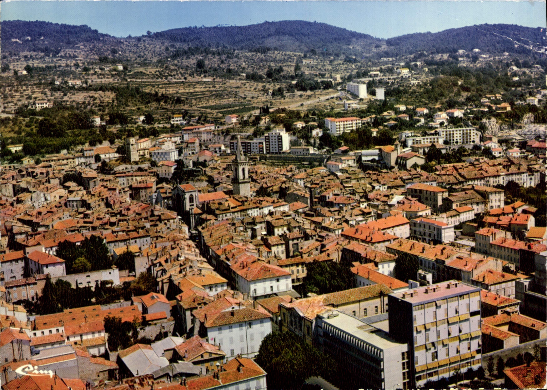 CPSM Lumiere et Beaute de Provence Draguignan Var Vue generale aerienne 