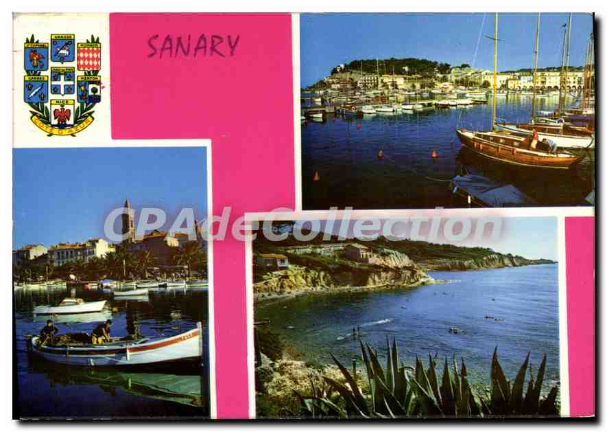 Sanary — vue du port et de la côte — Édition Y.P.A. Nice