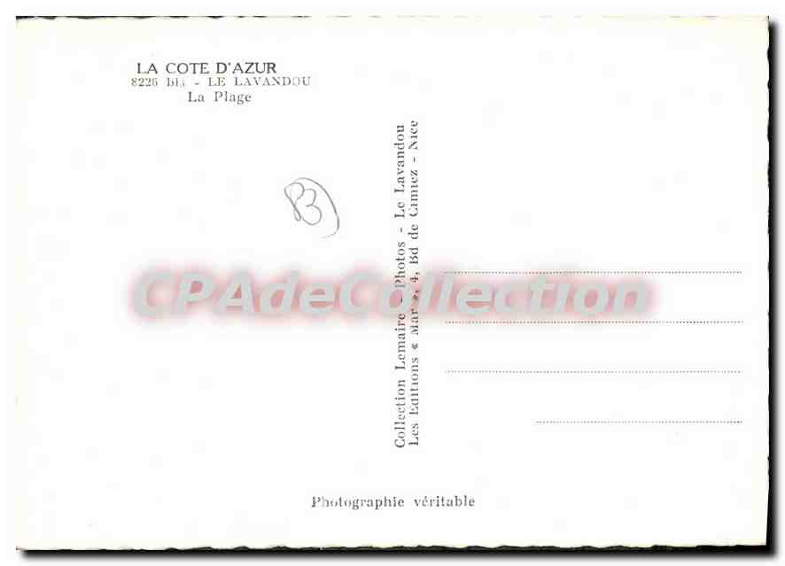 La Côte d'Azur — Le Lavandou — La Plage — Photographie de la Collection Lemaire — Reverso