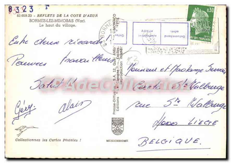 Bormes-les-Mimosas — Le haut du village — IRIS — Verso