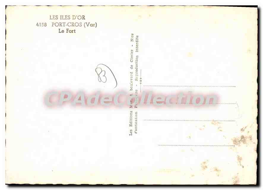 Port-Cros — Le Fort — Les Iles d'Or, 4158 — Verso