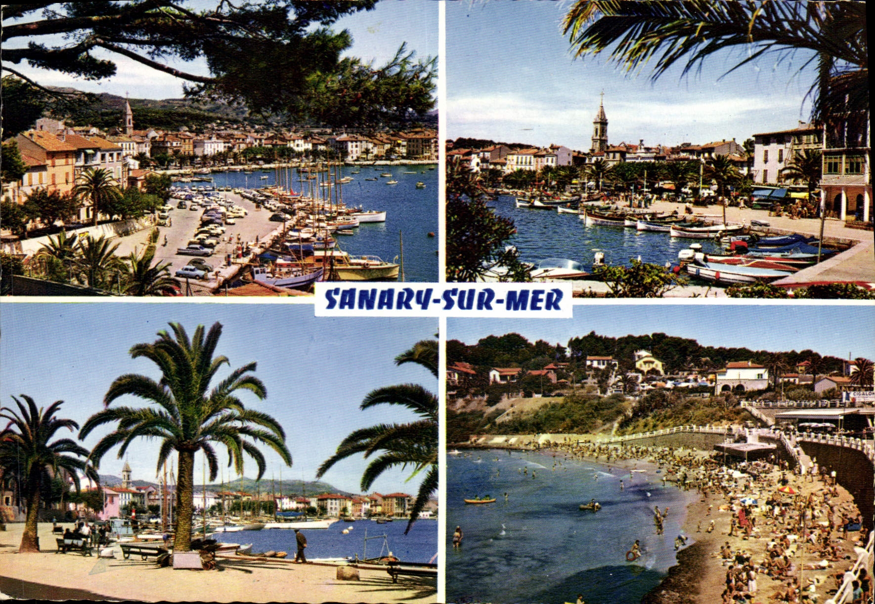 Sanary-sur-Mer — vue panoramique du port, plage et village — REFLETS DE PROVENCE, n° 83.123/35