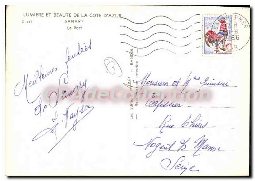 CPSM Lumiere et Beaute de la Cote d'Azur Sanary Le Port  — Rückseite