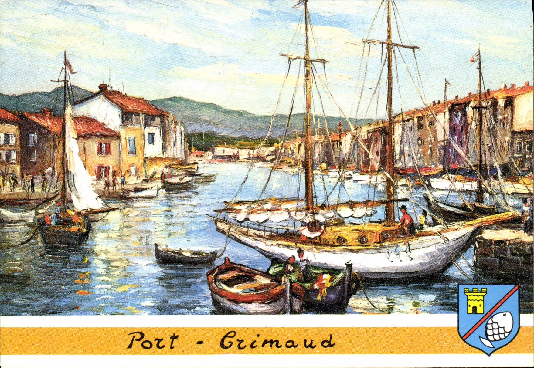 Port - Grimaud — vue du port avec voiliers — Édition Paris Montmarte - Anverso