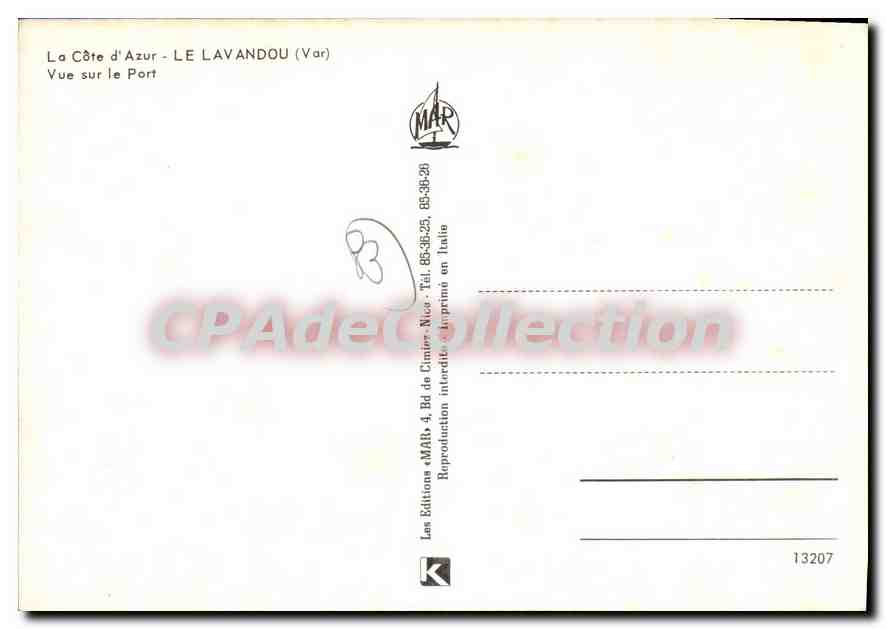 Le Lavandou (Var) — Vue sur le Port — Les Éditions MAR, n° 13207 — Reverso