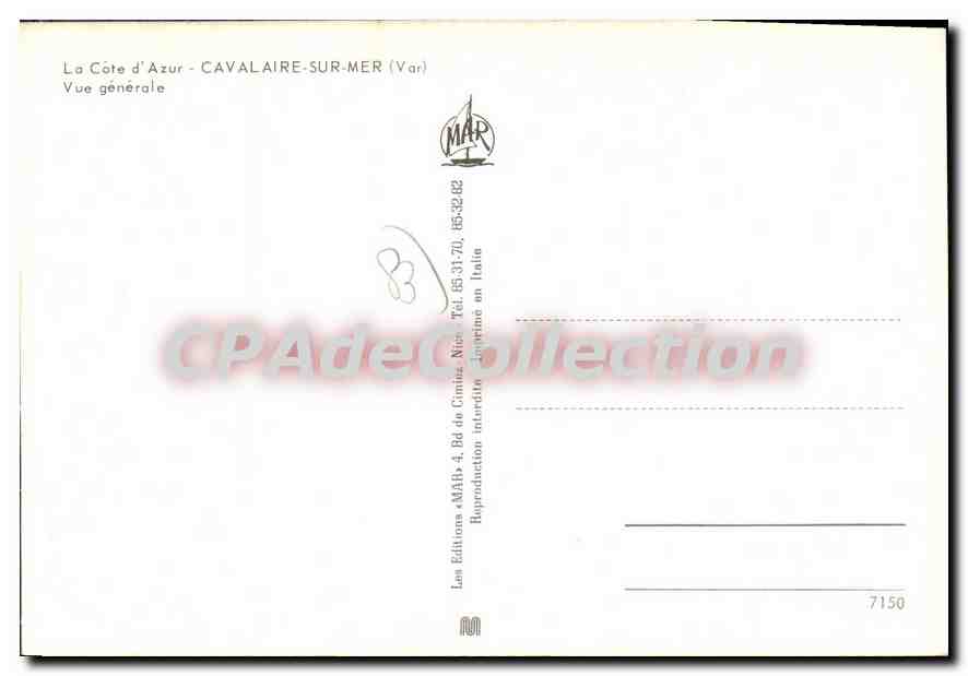 Cavalaire-sur-Mer — Vue générale — Les Éditions « MAB » — Verso